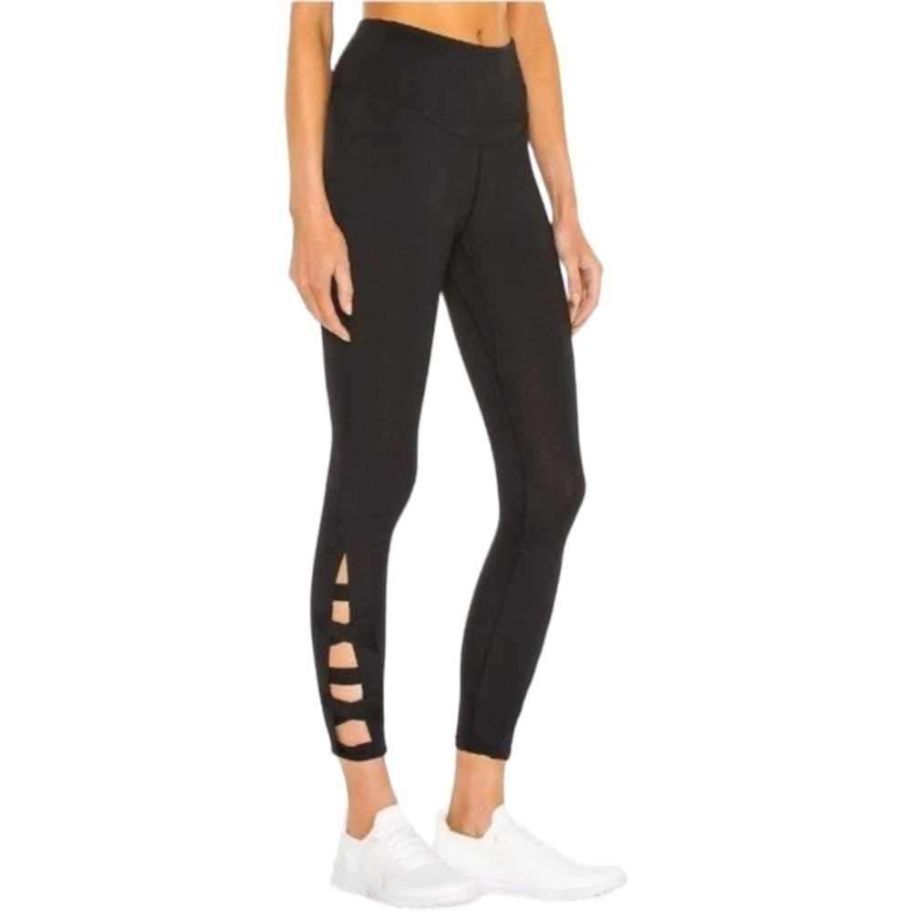 Free People Very Prairie Legging Black With Leg Cutouts New Gym Pants
